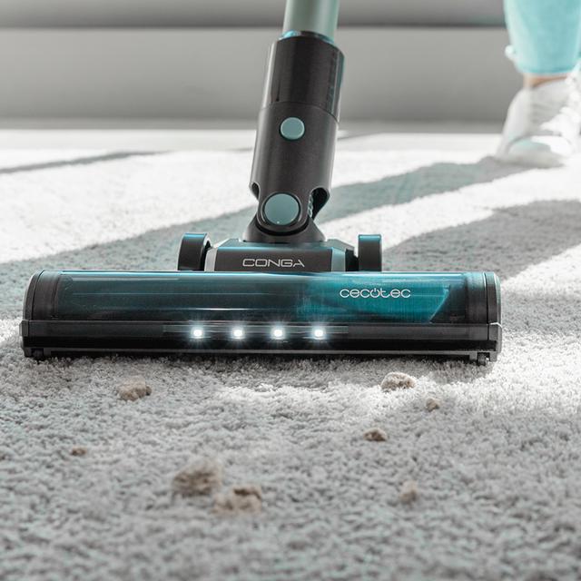 Cecotec Conga Rockstar 1500 Ray Pure Aspirador vertical 3 en 1 con potencia 215 W. 12 kPa. 45 minutos de autonomía. Cepillo Mixto. Depósito de 500 ml. Ciclón paralelo. Stielstaubsauger Outlet