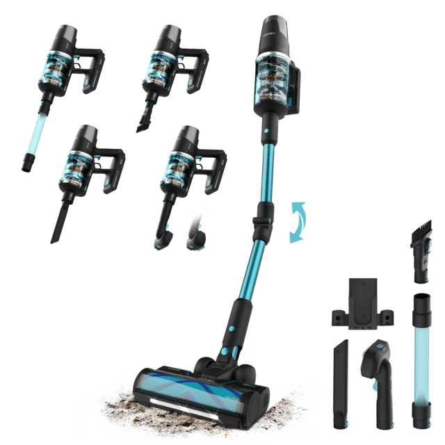 Cecotec Conga Rockstar 9500 Lunar Pet Flex Aspirador vertical con Máxima potencia de succión de 300 AW y ultrapotencia de 780 W. 90 minutos de autonomía. Cepillo HairLess antienredos. Tubo flexible y kit de accesorios complet Ofertas