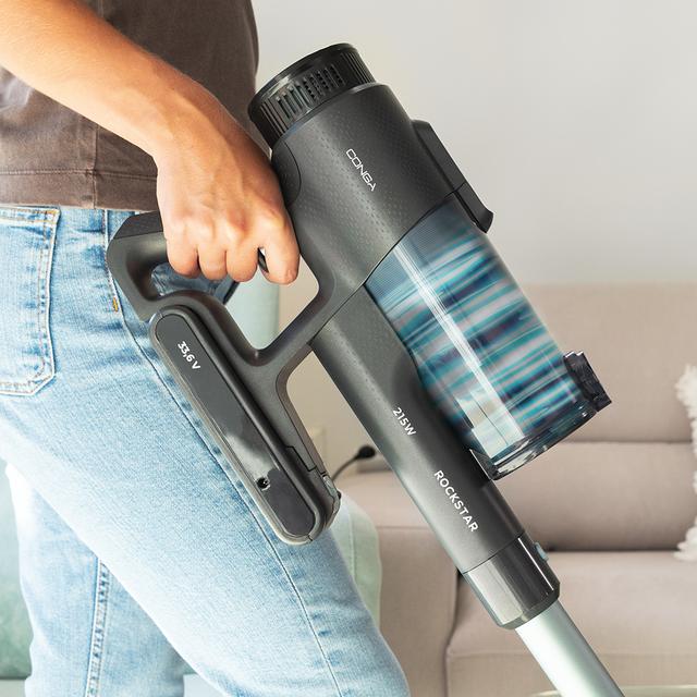 Cecotec Conga Rockstar 1500 Ray Eternal Aspirador escoba sin cables sin bolsa 3 en 1 con ciclón paralelo. Potencia 215 W y 12 kPa. 60 minutos de autonomía. Cepillo Jalisco y depósito de 500 ml. Aspirador escoba sin cables sin Rebajas baratas