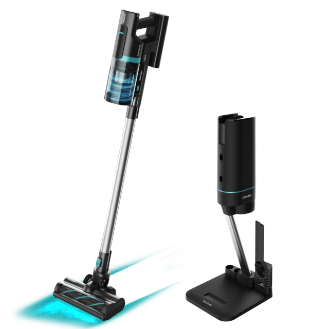 Cecotec Conga Rockstar 10000 Nebula Station Aspirador escoba sin cables sin bolsa 3 en 1 con ciclón paralelo y base de autovaciado. Potencia de 450 W 30 kPa y 70 minutos de autonomía. Tubo rígido extensible y cepillo mixto. A ÚLTIMAS EDICIONES