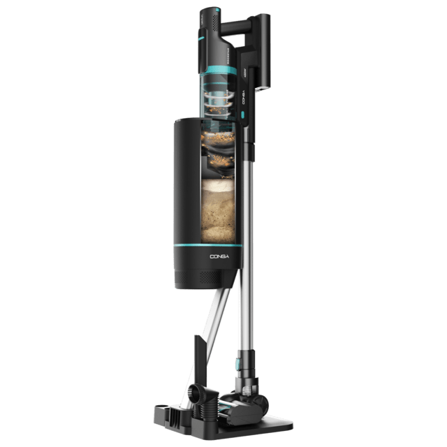 Cecotec Conga Rockstar 10000 Nebula Station Aspirador escoba sin cables sin bolsa 3 en 1 con ciclón paralelo y base de autovaciado. Potencia de 450 W 30 kPa y 70 minutos de autonomía. Tubo rígido extensible y cepillo mixto. A ÚLTIMAS EDICIONES