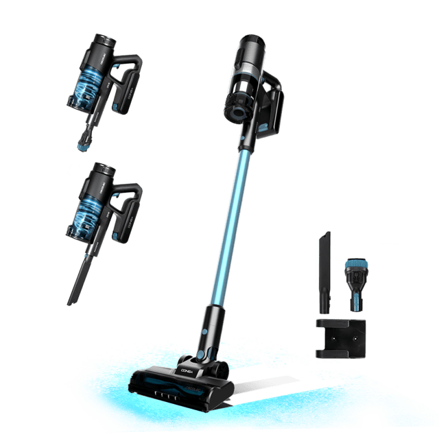 Cecotec Conga Rockstar 1500 Ray Free Aspirador escoba sin cables sin bolsa 3 en 1 con potencia 215 W. 12 kPa. 45 minutos de autonomía. Cepillo Mixto. Depósito de 500 ml. Ciclón paralelo. Aspirador escoba sin cables sin bolsa