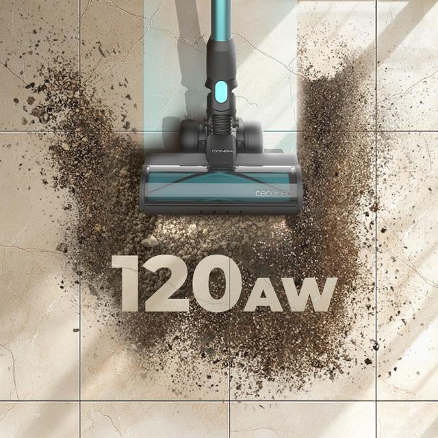 Cecotec Conga Rockstar 2500 Thunder Pet Flex.Aspirador escoba sin cables sin bolsa BLDC con 400 W de potencia total y 120 AW. 65 minutos de autonomía en modo ECO. Cepillo HairLess antienredos. Tubo rígido accesorio 2 en 1 para Solo queda un día