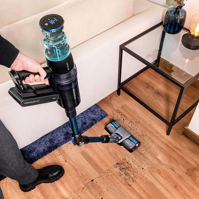 Cecotec Conga Rockstar 11500 Odyssey ErgoFlex M Aspirador sin cables 3 en 1: vertical escoba y de mano con motor digital Brushless. Máxima potencia de succión de 300 AW y ultrapotencia de 850 W. Autonomía de 90 minutos. Tubo Libre de impuestos