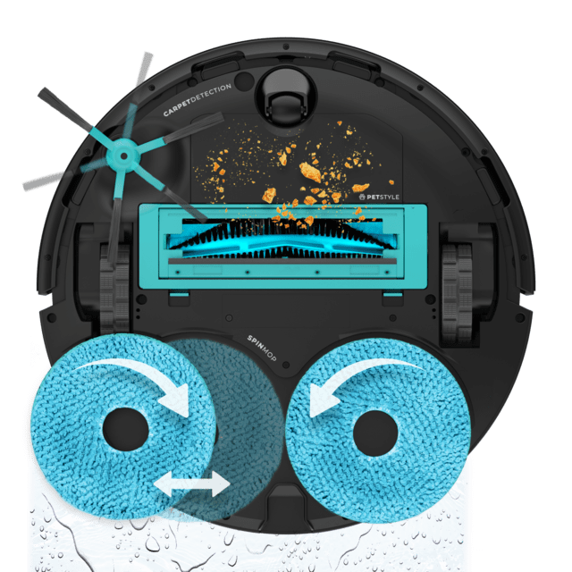 Cecotec Conga 20090 ProAI EndlessFoam Robot aspirador con Tecnología láser de navegación y detección de objetos. Base de autovaciado con tanques de agua limpia y agua sucia bolsa de polvo y dosificador de jabón. Autolimpiez En línea