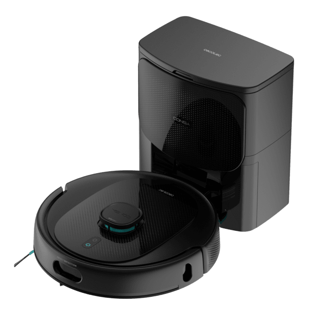 Cecotec Conga 9990 AI Spin Evolution Power Home Robot aspirador con navegación láser y base de autovaciado de polvo. Inteligencia artificial evita objetos. 4 en 1: barre aspira friega y pasa las mopas. Máximo 240 minutos de a
