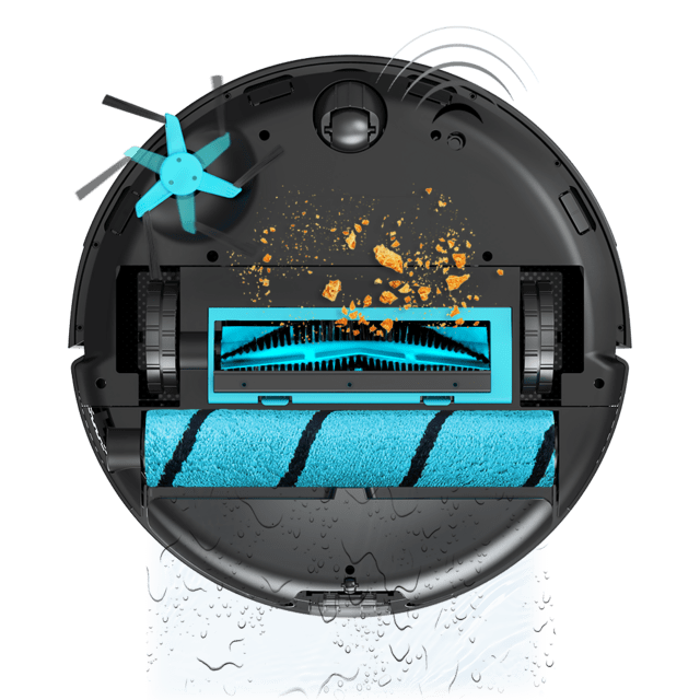 Cecotec Conga 12090 Twice Roller Home&Fill Robot aspirador y friegasuelos con base de autovaciado de polvo y agua sucia y rellenado de agua limpia. Navegación ultraprecisa con láser integrado. Potencia de succión de 4000 Pa. Descuento por venta flash
