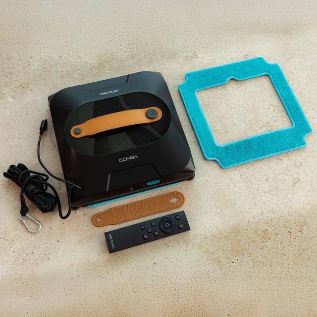 Cecotec Conga Windroid 1390 Double Spray Connected Robot limpiacristales 3 en 1: pulveriza limpia y seca. Pulveriza con spray en cada lateral. 8 modos de limpieza. Incluye app y mando para un control total de movimiento. 4 mopas Venta caliente