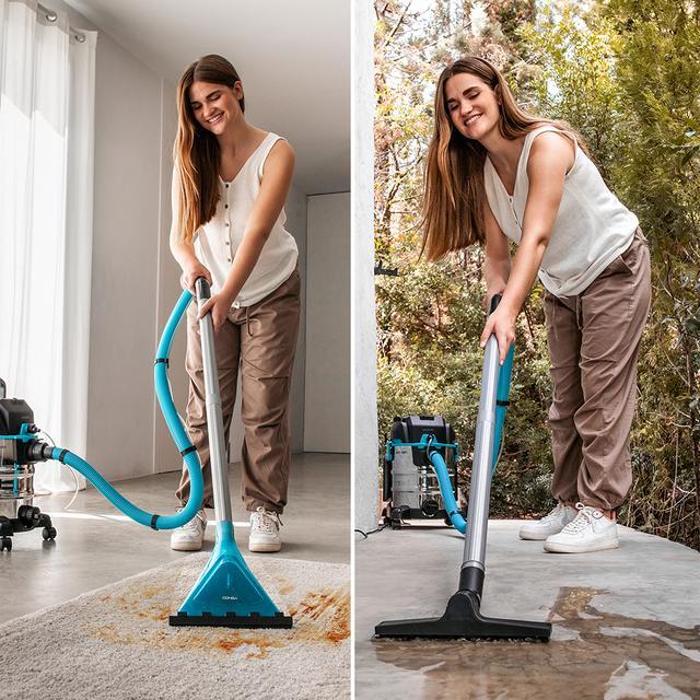 Cecotec Conga CarpetClean 20000 Pro Aspirador de tapicerías de gran tamaño que permite a su vez aspirar sólidos y líquidos con 1400 W de potencia y 22 kPa. Aspirador de sólidos líquidos tapicerías sofás y jardín.   Envío gratis