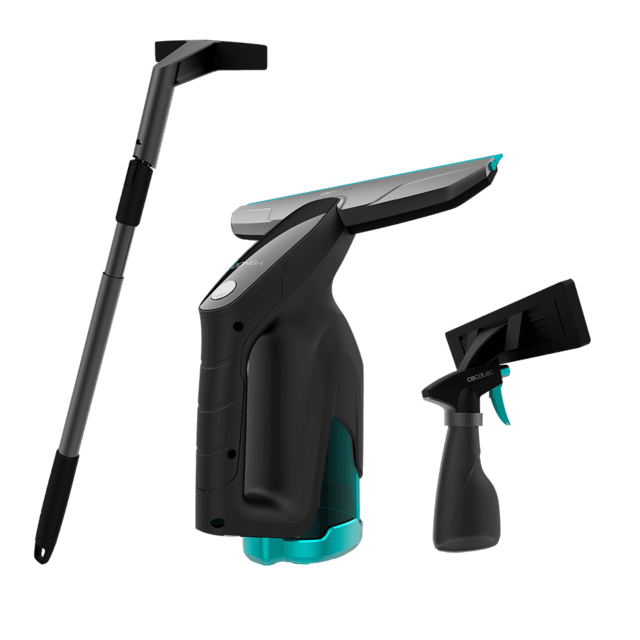 Cecotec Conga PopStar Glass Titanium Limpiacristales Aspirador de Ventanas con Función 3 en 1 Batería 3.7V Limpia hasta 100 m2 Autonomía 40 mins Incluye 2 Boquillas Limpia cristales Solo queda un día