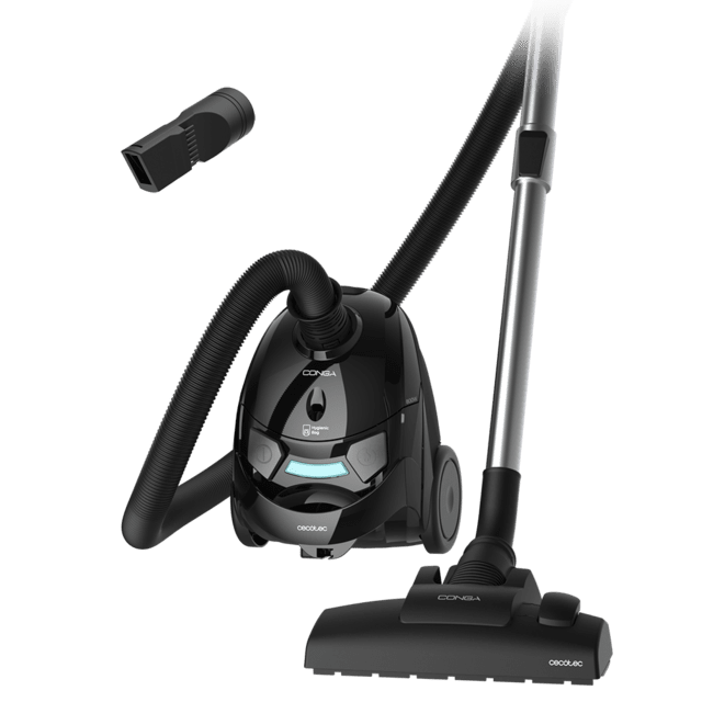 Cecotec Conga Powerbag 2000 Aspirador de trineo de 800 W de potencia. Con bolsa. Máxima capacidad del depósito de hasta 2 L con filtrado de alta eficiencia y tubo telescópico metálico. Incluye accesorios aptos para muebles y Liquidación