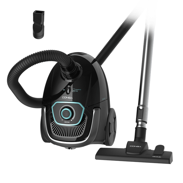 Cecotec Conga Powerbag 2500 Plus Aspirador con bolsa y cable de 850 W de potencia. Con bolsa. Máxima capacidad del depósito de hasta 2 5 L con filtrado de alta eficiencia y tubo telescópico metálico. Incluye accesorios aptos Envío internacional gratuito