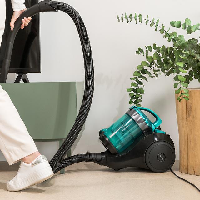 Cecotec Conga Rockstar Multicyclonic Plus Aspirador de trineo de 800 W de potencia. Multiciclónico sin bolsa. Máxima capacidad del depósito de hasta 2 5 L con filtrado de alta eficiencia y tubo telescópico metálico. Incluye Ahorra y exporta
