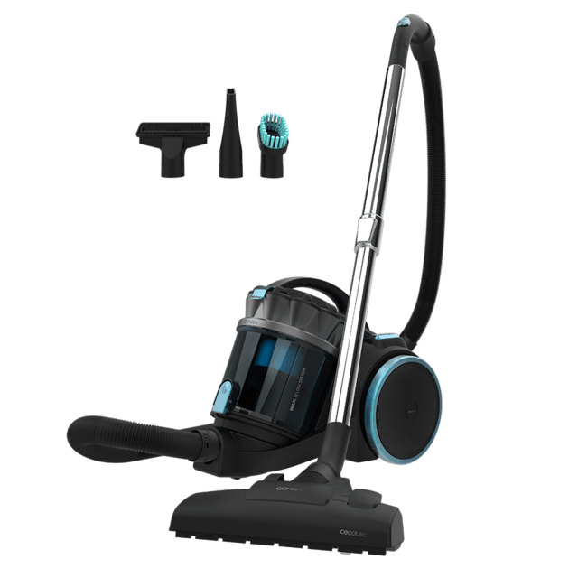 Cecotec Conga Rockstar Multicyclonic XXL Aspirador sin bolsa de trineo de 800 W. Multiciclónico sin bolsas. Máxima capacidad del depósito de hasta 4 L con filtrado de alta eficiencia y tubo telescópico metálico. Incluye 3 a