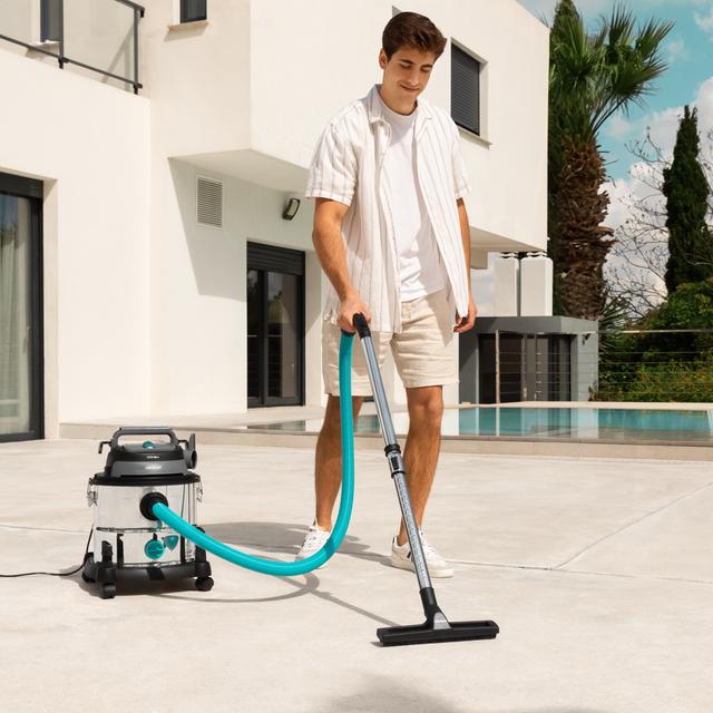 Cecotec Conga Rockstar Wet & Dry Steel Max Aspirador de sólidos y líquidos de metal que permite una mayor durabilidad y resistencia con capacidad de 20 L y 1400 W de potencia para acabados perfectos. Aspirador de agua sólidos Último día