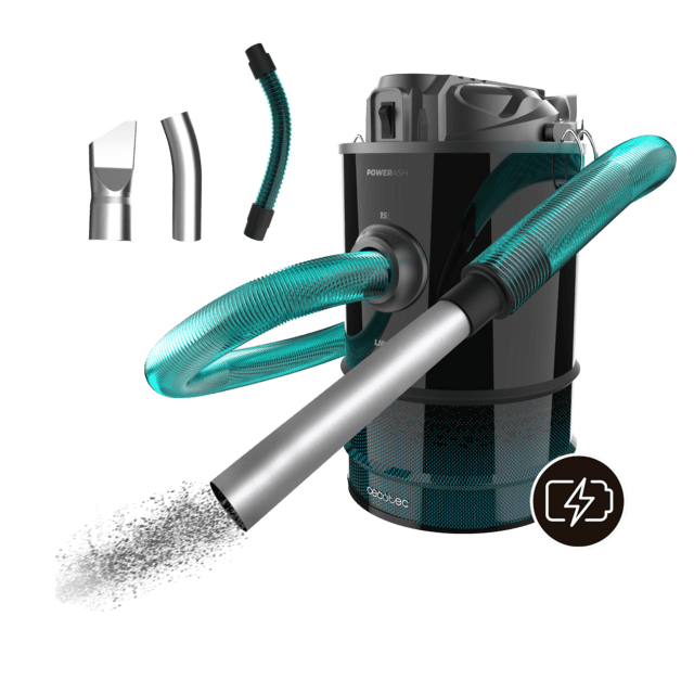 Cecotec Conga Ash 7000 Liberty Aspirador de cenizas y de pellets Conga Ash 7000 Liberty de 15L 120 W de potencia gran autonomía gracias a su batería de 18V Aspirador de cenizas