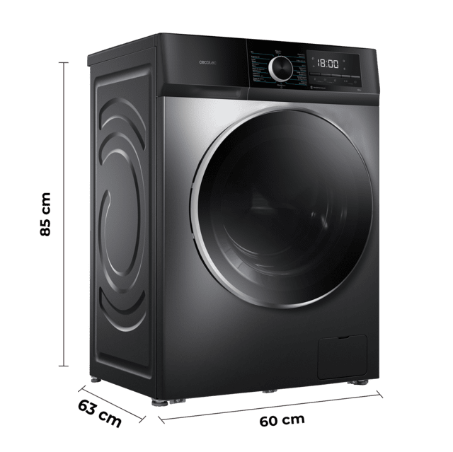 Cecotec Bolero DressCode 10500 Inverter Steel A Lavadora de 10 Kg Steel 1400 rpm Motor Inverter Plus SteamMax Drum Clean Allergy Care Pearl Drum Delay Start Stop&Go display LED y acabados cromados programa ECO y KidLock Lavadora Precios de Black Friday