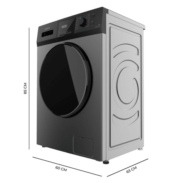 Cecotec Bolero DressCode 10410 Inverter Steel A Lavadora de carga frontal steel de 10 kg de capacidad y 1400 rpm Clase A-10% 16 programas Motor Inverter Plus SteamMax Drum Clean Allergy Care Diamond Care Delay Start Stop&Go prog Libre de impuestos