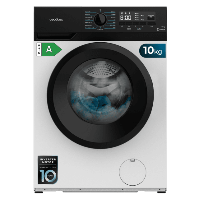 Cecotec Bolero DressCode 10300 Inverter A Lavadora de 10 kg de capacidad y 1400 rpm. 15 programas clase A Motor Inverter Plus SteamMax. Lavadora de 10 kg 