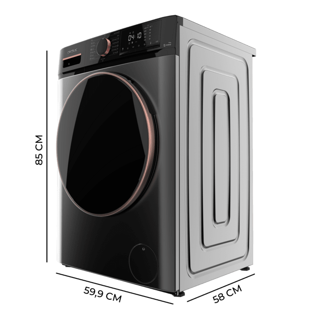 Cecotec Bolero DressCode 10610 Inverter Steel A Lavadora de carga frontal steel de 10 Kg de capacidad 1400 RPM Clase A Steam Max Motor inverter plus 15 programas OnSmart Fuzzy Logic Smooth Wash Stop&Go Goma antibacteriana y Drum 2025