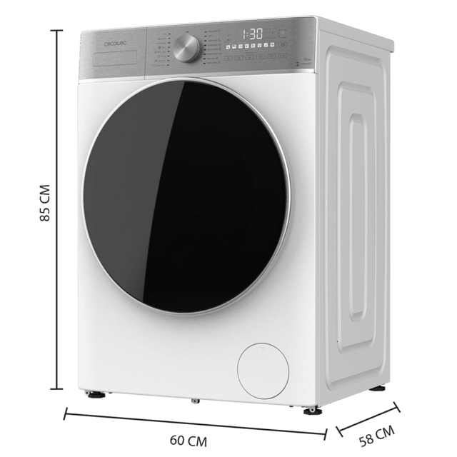 Cecotec Bolero DressCode 10800 Inverter A Lavadora de carga frontal de 10 kg de capacidad y 1400 rpm 16 programas Clase A Motor Inverter Plus Steam Max lavado inteligente y detector de carga. Lavadora de carga frontal 10 kg En línea