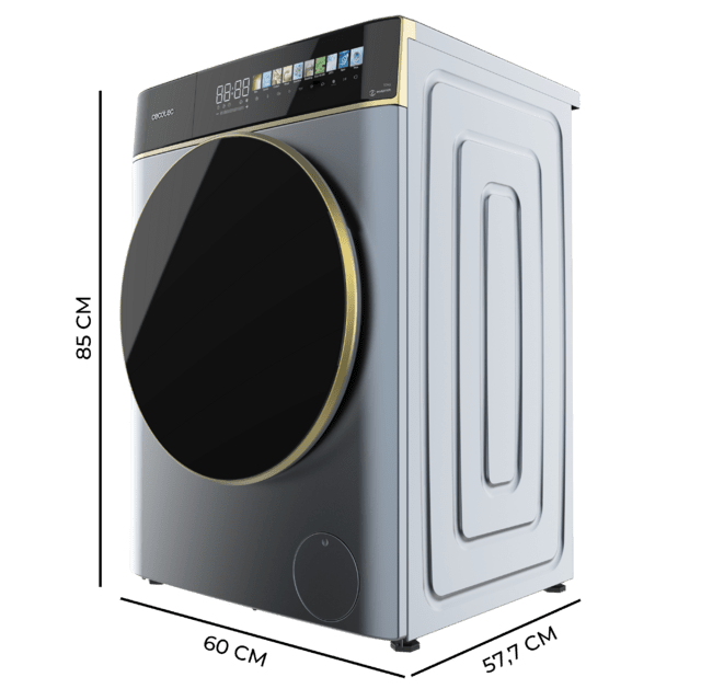 Cecotec Bolero DressCode 10900 Inverter FullColor Ice Blue A Lavadora de carga frontal ice blue de 10 kg de capacidad y 1400 rpm Pantalla FullColor 10 3" 11 programas Motor Inverter Plus SteamMax Clase A Sanitize OnSmart Fuzzy L Rebajas