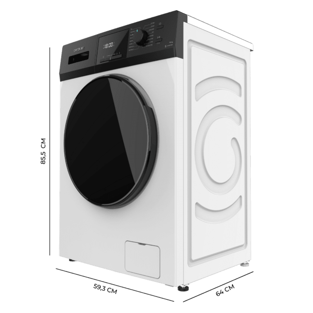 Cecotec Bolero Dresscode 12410 Inverter Lavadora de carga frontal de 12 kg de capacidad y 1400 rpm Clase A 16 programas Motor Inverter Plus SteamMax Drum Clean y Allergy Care. Lavadora de 12 kg Rebajas baratas