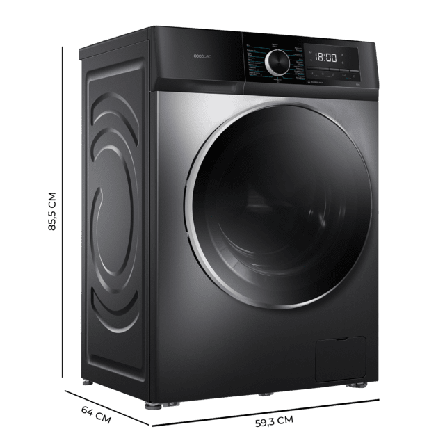 Cecotec Bolero DressCode 12500 Inverter Steel Lavadora de 12 Kg steel 1400 rpm motor inverter plus Steam Max y clase A. Lavadora de 12 Kg Ventas relámpago