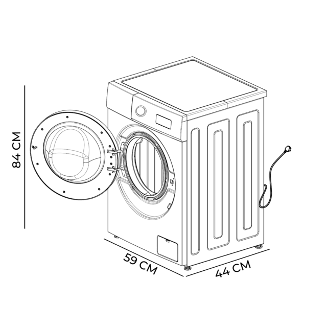 Cecotec Lavadora de 6 kg de capacidad y 1000 rpm 12 programas Clase A Motor Inverter Plus Steam Max Drum Clean Delay Start y Child Lock. Lavadora de 6 kg Tienda