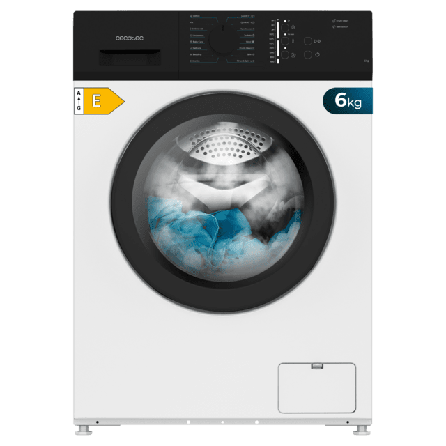 Cecotec Bolero DressCode 620 E Lavadora de 6 kg de capacidad Clase E 1000 rpm 16 programas Drum Clean Delay Start y KidLock. Lavadora de 6kg