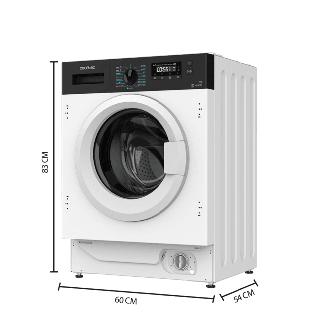 Cecotec Bolero DressCode 740 BI Inverter A Lavadora integrable de 7 kg de capacidad y 1350 rpm 16 programas clase A Motor Inverter Plus SteamMax. Lavadora integrable de 7 kg Envío gratis