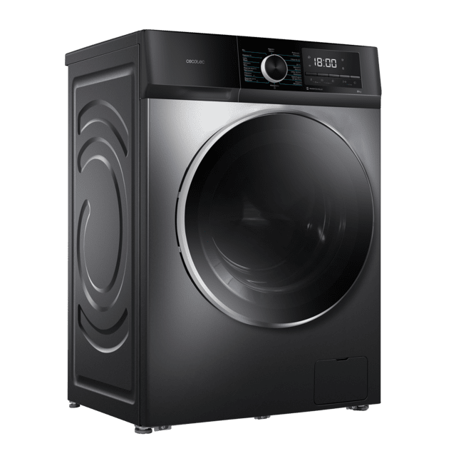 Cecotec Bolero DressCode 8500 Inverter Steel A Lavadora de carga frontal de 8 Kg steel 1400 rpm Motor Inverter Plus SteamMax Drum Clean Allergy Care Pearl Drum Delay Start Stop&Go display LED y acabados cromados programa ECO y K Promoción trimestral