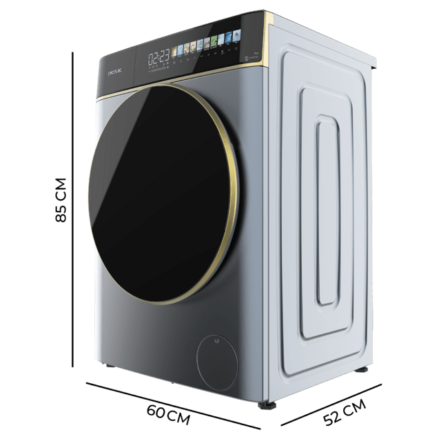 Cecotec Bolero DressCode 8900 Inverter FullColor Ice Blue A Lavadora de carga frontal ice blue de 8 kg de capacidad y 1400 rpm Pantalla FullColor 10 3" 11 programas Motor Inverter Plus SteamMax Clase A Sanitize OnSmart Fuzzy Log Tienda de fábrica