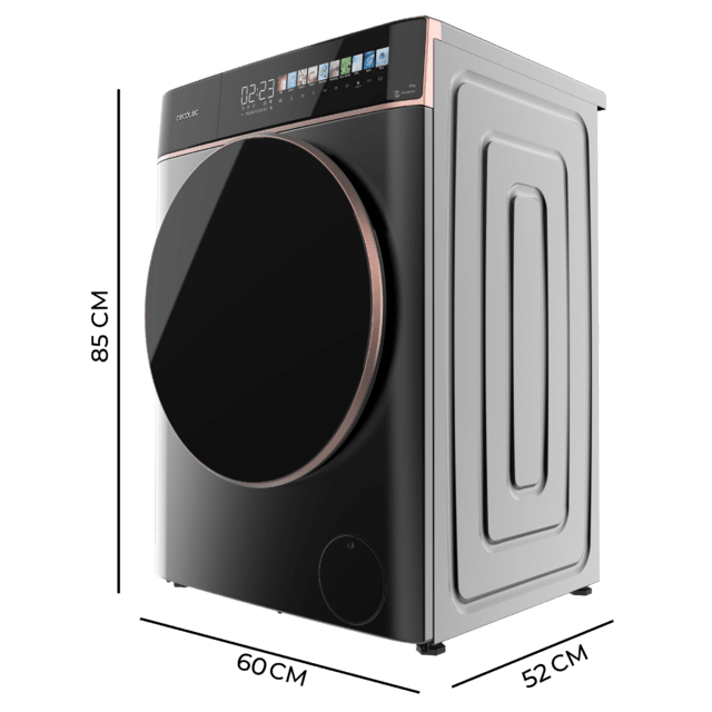 Cecotec Bolero DressCode 8900 Inverter FullColor Steel A Lavadora de carga frontal steel de 8 kg de capacidad y 1400 rpm Pantalla FullColor 10 3" 11 programas Motor Inverter Plus SteamMax Clase A Sanitize OnSmart Fuzzy Logic Smo Limitado a 3 días