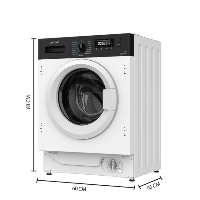 Cecotec Bolero DressCode 940 BI Inverter A Lavadora integrable de 9kg de capacidad y 1350 rpm 16 programas clase A Motor Inverter Plus SteamMax. Lavadora integrable de 9kg Ahorra y exporta