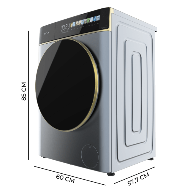 Cecotec Bolero DressCode 9900 Inverter FullColor Ice Blue A Lavadora de carga frontal ice blue de 9 kg de capacidad y 1400 rpm Pantalla FullColor 10 3" 11 programas Motor Inverter Plus SteamMax Clase A Sanitize OnSmart Fuzzy Log Grandes ahorros