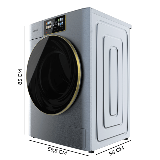 Cecotec Bolero DressCode 9950 Autodose Inverter 3D Ice Blue A Lavadora Autodosis de carga frontal ice blue de 9 kg de capacidad 1400 rpm y clase A con diseño Core Matrix Screen 9 2" y Core Body 13 programas Motor Inverter Plus Precio ultrabajo
