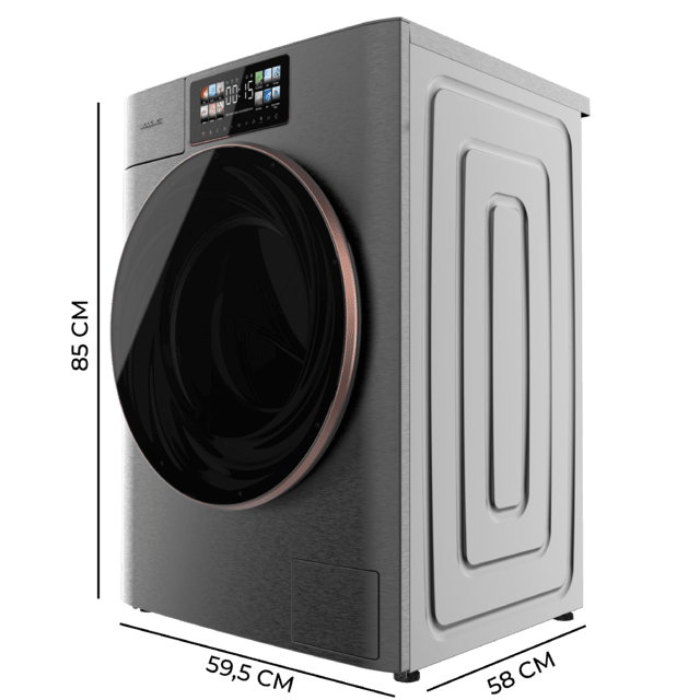 Cecotec Bolero DressCode 9950 Autodose Inverter 3D Steel A Lavadora Autodosis de carga frontal steel de 9 kg de capacidad 1400 rpm y clase A con diseño Core Matrix Screen 9 2" y Core Body 13 programas Motor Inverter Plus SteamM Devoluciones gratuitas