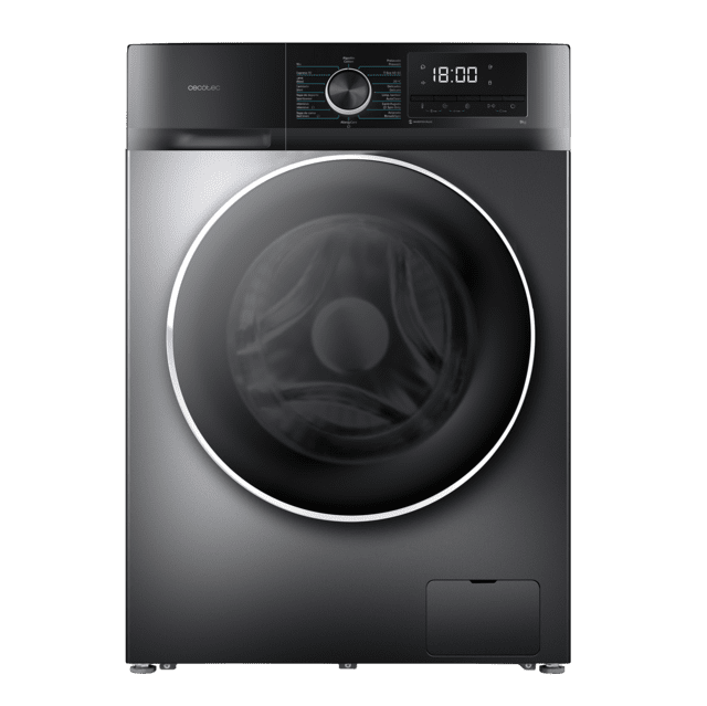 Cecotec Bolero DressCode 9500 Inverter Steel A Lavadora de carga frontal de 9 Kg steel 1400 rpm Motor Inverter Plus SteamMax Drum Clean Allergy Care Pearl Drum Delay Start Stop&Go display LED y acabados cromados programa ECO y K En línea