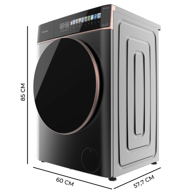 Cecotec Bolero DressCode 10900 Autodose Inverter FullColor Steel A Lavadora Autodosis de carga frontal steel de 10 kg de capacidad y 1400 rpm Pantalla FullColor 10 3" 11 programas Motor Inverter Plus SteamMax Clase A Sanitize On Rebajas