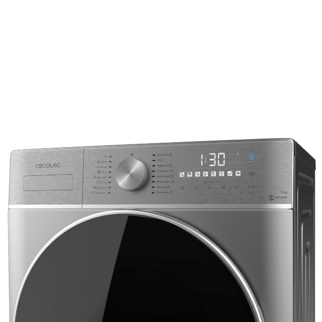 Cecotec Bolero DressCode 9800 Inverter Steel A Lavadora de carga frontal Steel de 9 kg de capacidad y 1400 rpm Clase A 16 programas Motor Inverter Plus SteamMax OnSmart SpaCare Fuzzy Logic y Display táctil XXL. Lavadora de carg Liquidación