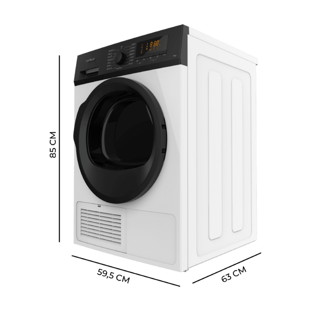 Cecotec Bolero DressCode Dry 8200C B Secadora de Condensación con 8Kg de carga Clase B 15 Programas Secado Automático Planchado fácil Stop&Go KidLock Función antiarrugas Función Silence Giro Bidireccional Luz interior y Tam Rebajas top