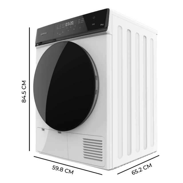 Cecotec Bolero DressCode Dry 8400 A+++ Secadora Bomba de calor de 8 kg Clase A+++ Motor Inverter Plus Full Touch Plancha Fácil 15 prgramas y Tambor de acero inoxidable. Secadora Envío gratis