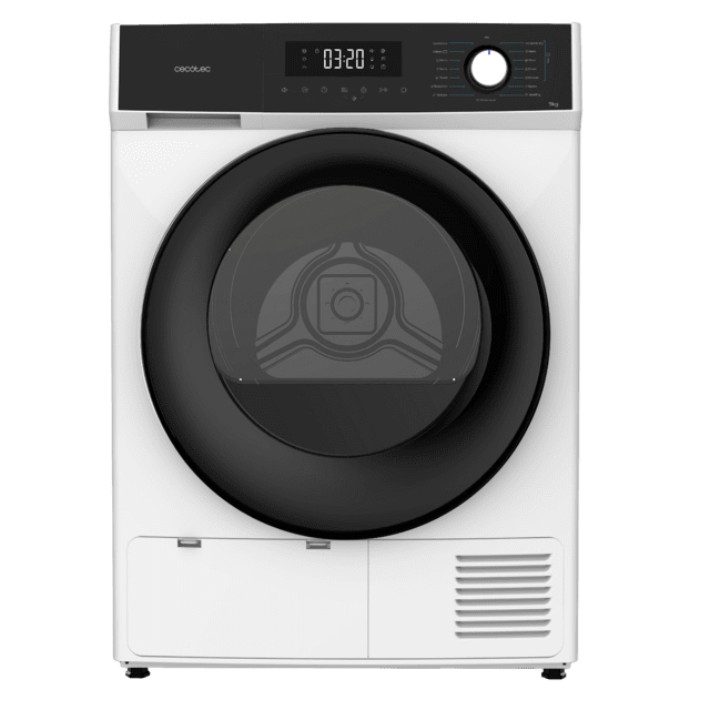 Cecotec Bolero Dresscode Dry 9300 Secadora Bomba de calor color blanco de 9 kg Clase A++ 15 programas con secado automático Planchado Fácil Stop&Go función Silence Delay Start y KidLock Secadora Últimos 2 días