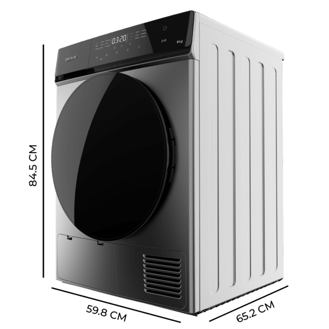 Cecotec Bolero DressCode Dry 9400 Steel A+++ Secadora Bomba de calor steel de 9 kg Clase A+++ Motor Inverter Plus Full Touch Plancha Fácil 15 prgramas y Tambor de acero inoxidable. Secadora Solo hoy