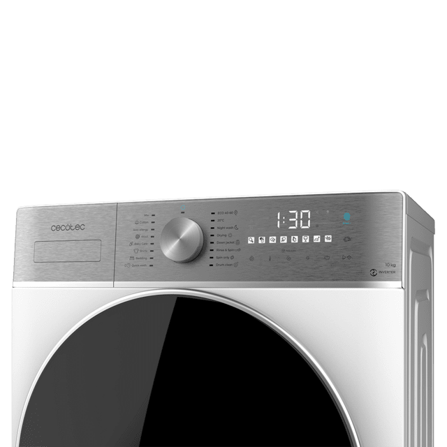 Cecotec Bolero Wash&Dry 10680 Inverter B Lavadora secadora de 10 kg - 6 kg de capacidad y 1400 rpm 16 programas Motor Inverter Plus clase B SteamMax OnSmart Fuzzy Logic SpaCare y detector de carga. Lavadora secadora  Superdescuento
