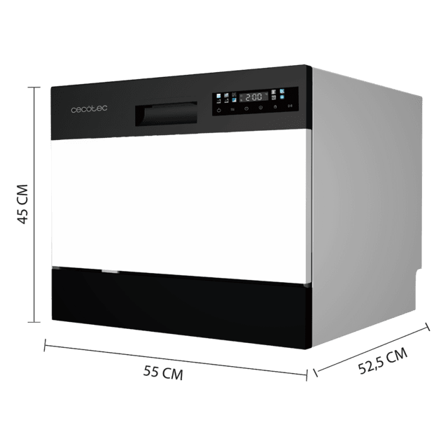 Cecotec Bolero Aguazero 2300 Lavavajillas blanco compacto de 6 cubiertos 8 programas y clase D. Con pantalla Color Touch Panel y función Delay Start Mini lavavajillas pequeño Limitado a 3 días