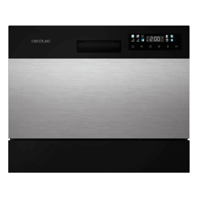 Cecotec Bolero Aguazero 2300 Inox Lavavajillas acero inoxidable compacto de 6 cubiertos 8 programas y clase D. Con pantalla Color Touch Panel y función Delay Start Mini lavavajillas pequeño Precios de Black Friday