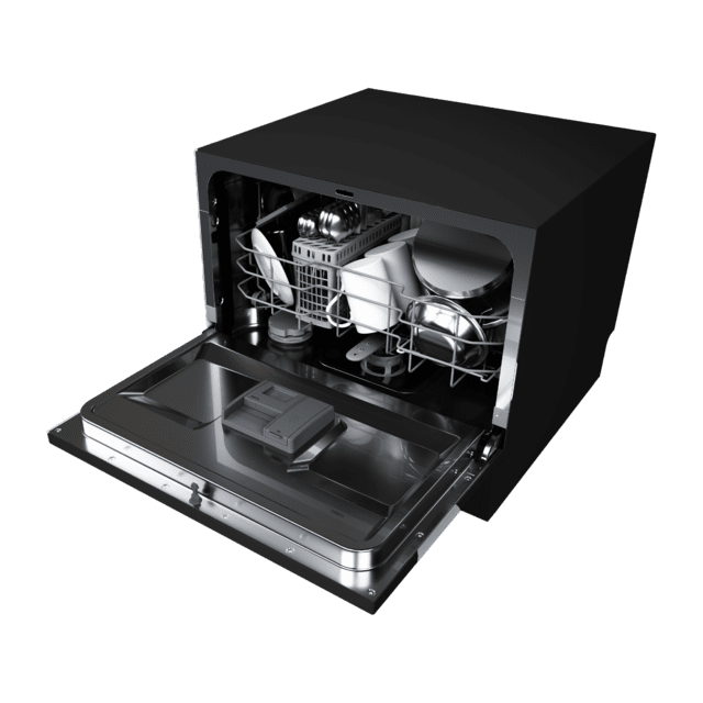 Cecotec Bolero Aguazero 2300 Inox Lavavajillas acero inoxidable compacto de 6 cubiertos 8 programas y clase D. Con pantalla Color Touch Panel y función Delay Start Mini lavavajillas pequeño Precios de Black Friday