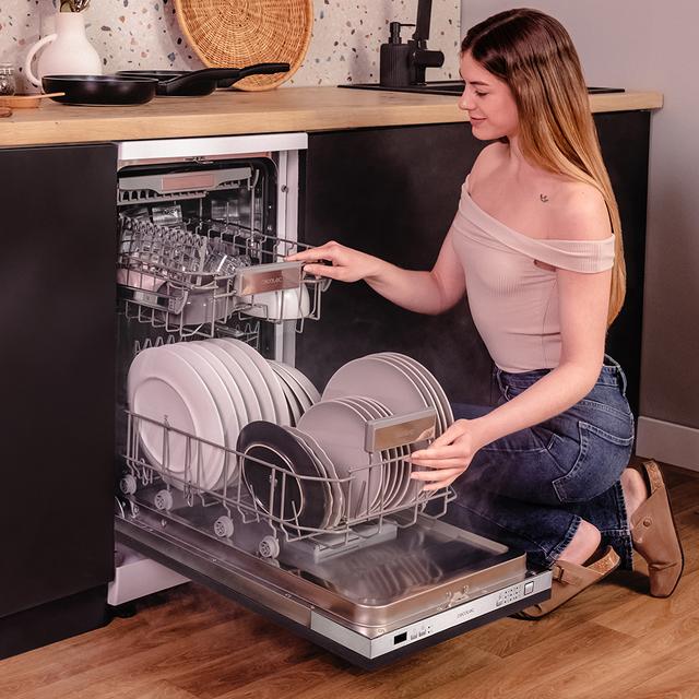 Cecotec Bolero Aguazero 4101 Full-BI E Lavavajillas integrable de 45cm Clase E 11 cubiertos 6 programas con Dual Zone Wash Auto Wash Delay Start y Electronic AquaStop. Lavavajillas intregable 45 cm Última moda